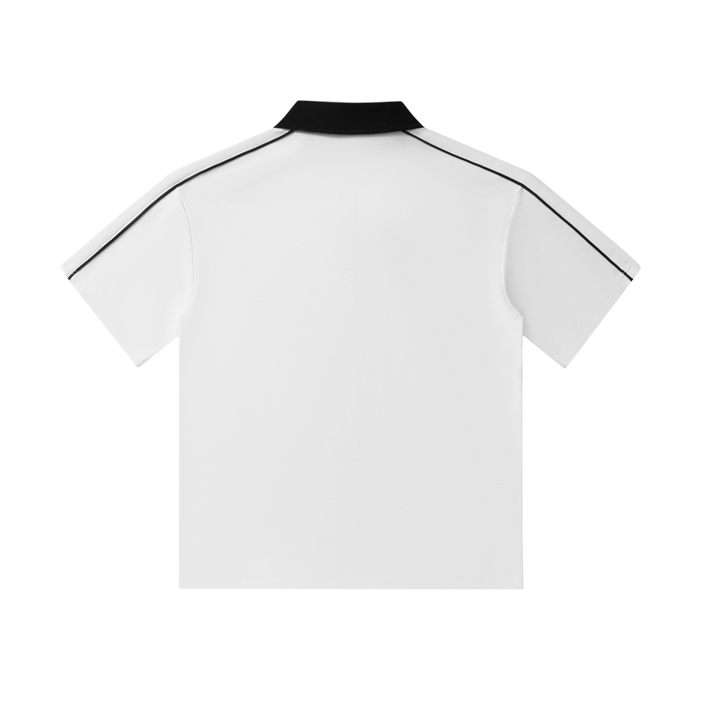 ODMPOD Blanc Polo shirt, men's classic white polo with collar and short sleeves, shown flat on a neutral background.