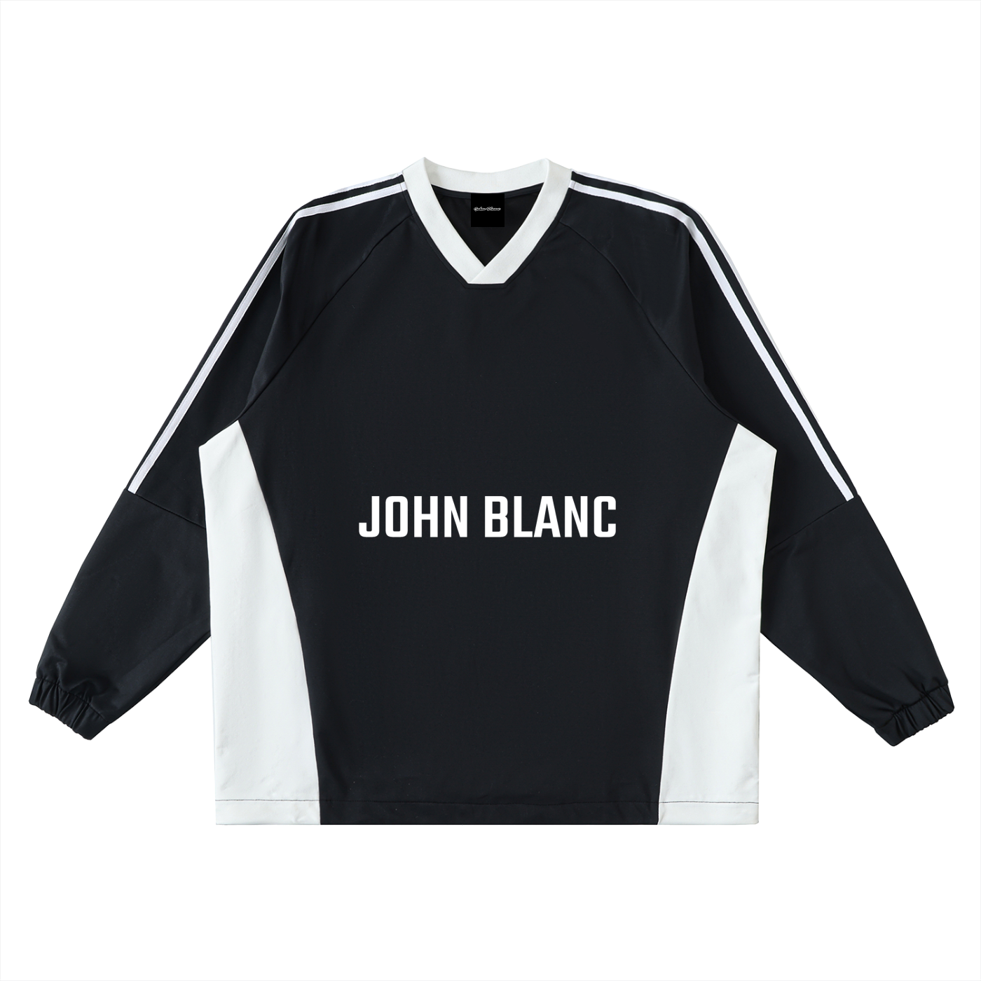 Contrast John ODMPOD sneaker with black and white color blocking, featuring stylish laces and a modern athletic design.