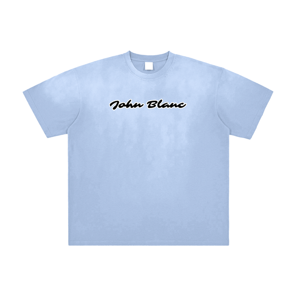 JOHN BLANC — Vintage Washed Frayed Tee, blue