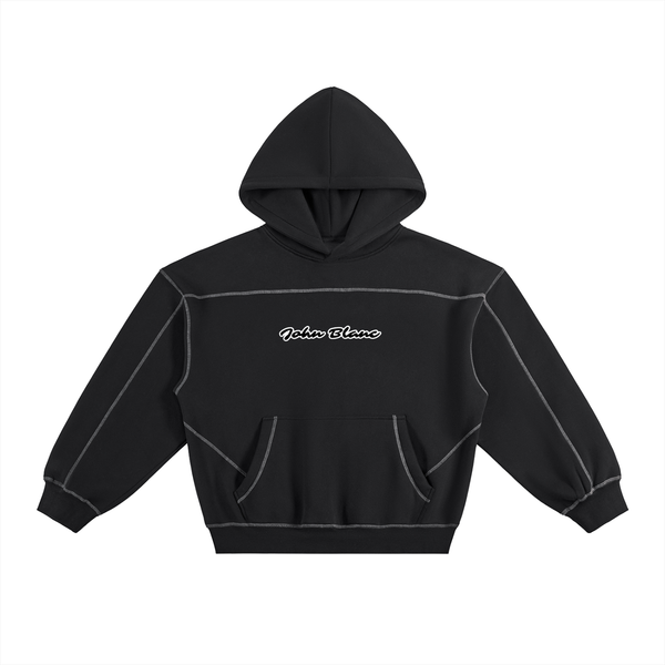 JOHN BLANC — Stitched Fleece Hoodie, black