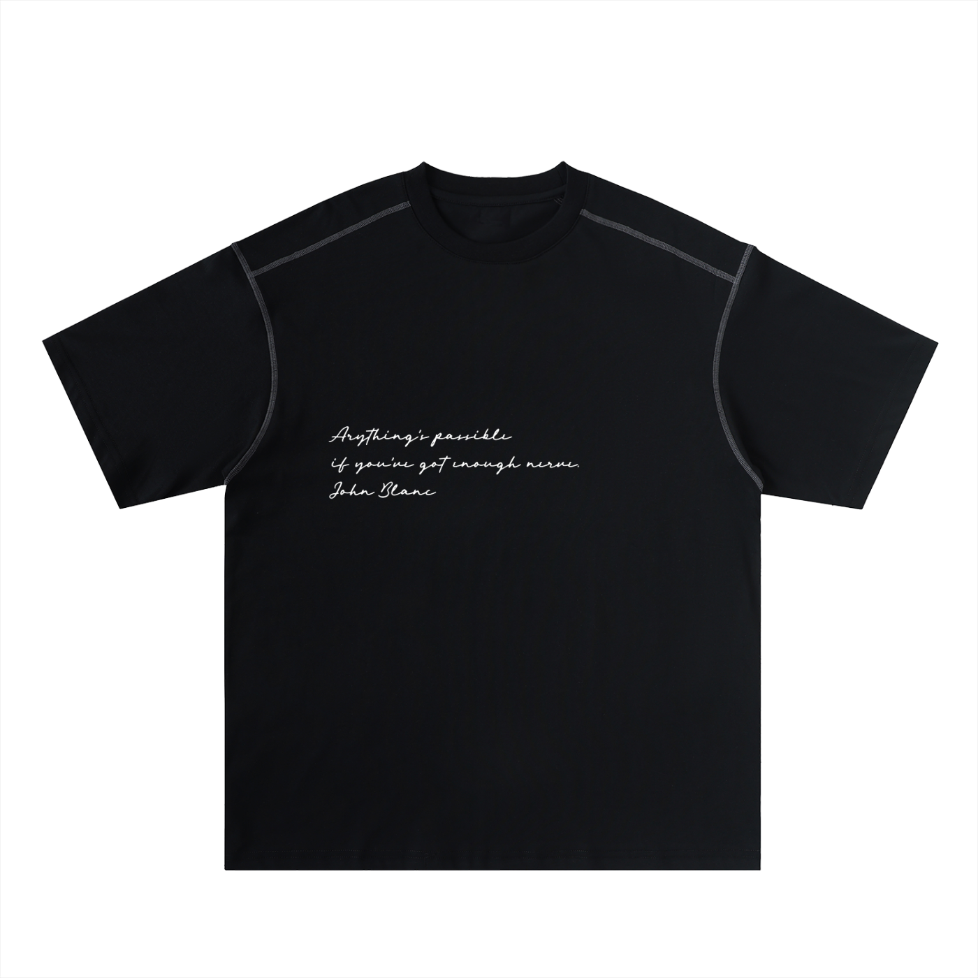 Oversized Contrast-Stitched Cotton Tee