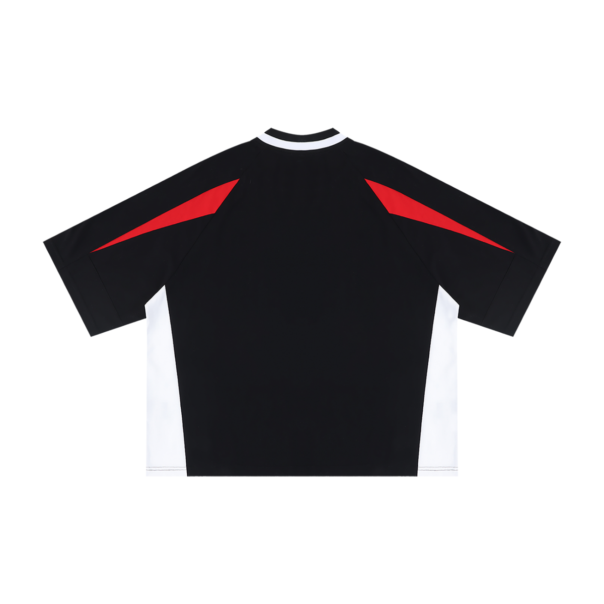 JOHN BLANC — Oversized V-Neck Tee, black and white